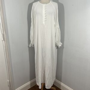 Refka Dress Womens 12 White Maxi Modest Long Sleeve‎